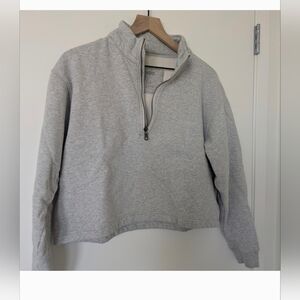 Gray Women's Quarter-Zip Sweater
